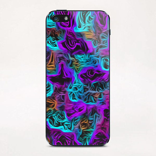 psychedelic painting texture abstract background in purple pink blue orange iPhone & iPod Skin by Timmy333