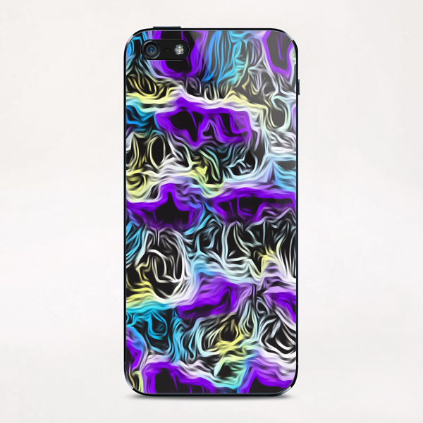 psychedelic painting texture abstract background in purple yellow blue white iPhone & iPod Skin by Timmy333