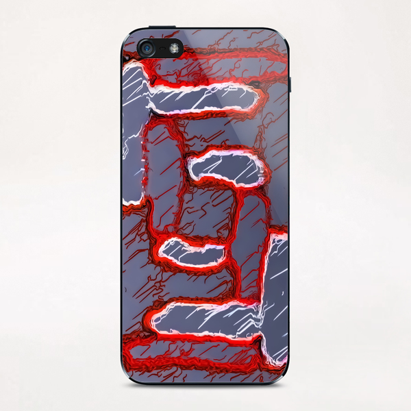 vintage psychedelic painting texture abstract background in red and grey iPhone & iPod Skin by Timmy333