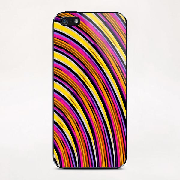 pink purple brown yellow orange circle line pattern  iPhone & iPod Skin by Timmy333