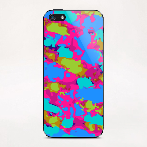 splash graffiti painting abstract in pink blue green iPhone & iPod Skin by Timmy333