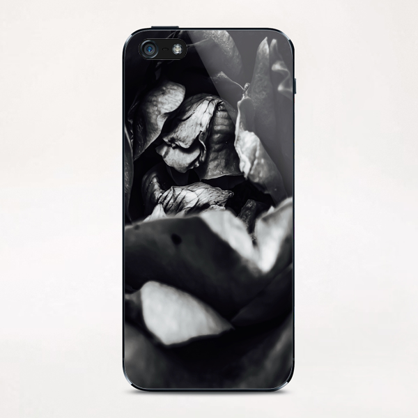 rose texture abstract in black and white iPhone & iPod Skin by Timmy333