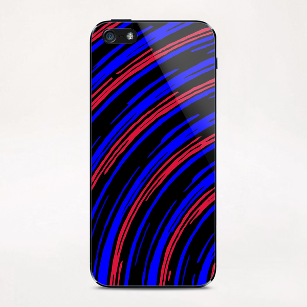 graffiti line drawing abstract pattern in blue red and black iPhone & iPod Skin by Timmy333