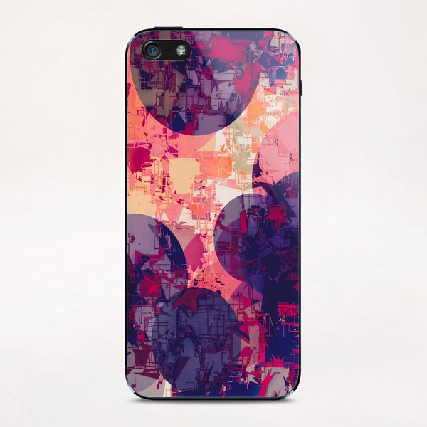 geometry circle pattern abstract in red and purple iPhone & iPod Skin by Timmy333