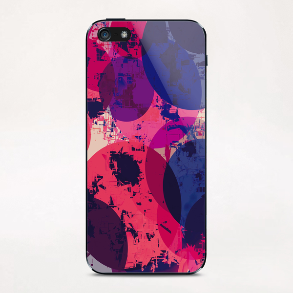 geometric circle pattern abstract in red and blue iPhone & iPod Skin by Timmy333