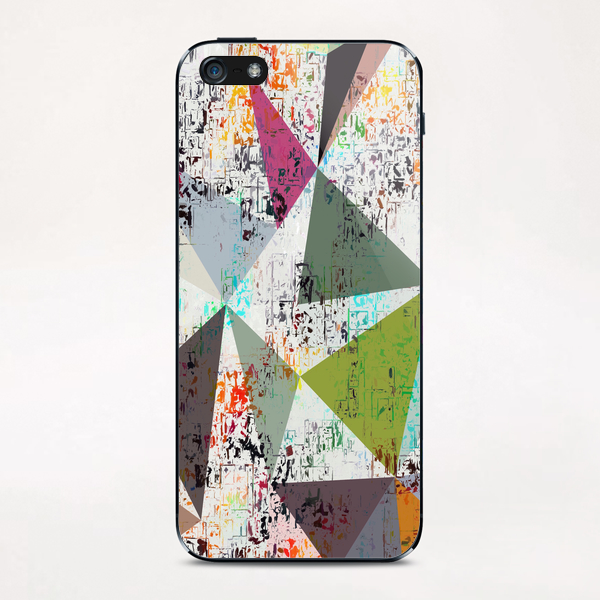 psychedelic geometric triangle pattern abstract with painting abstract background iPhone & iPod Skin by Timmy333