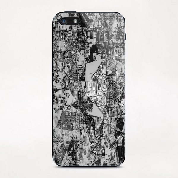 psychedelic geometric pattern abstract background in black and white iPhone & iPod Skin by Timmy333