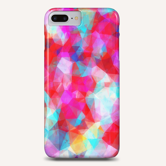 geometric triangle pattern abstract background in pink red blue Phone Case by Timmy333