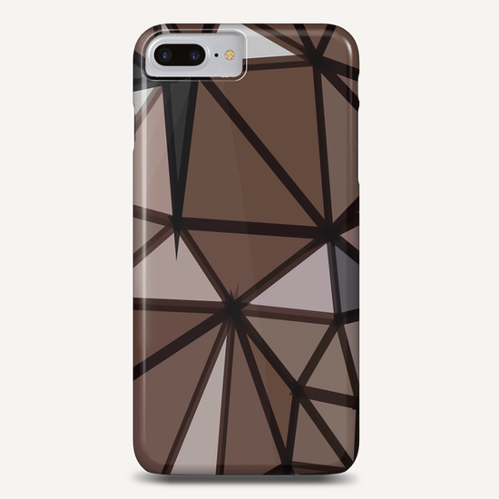 geometric triangle polygon pattern abstract in brown and black Phone Case by Timmy333