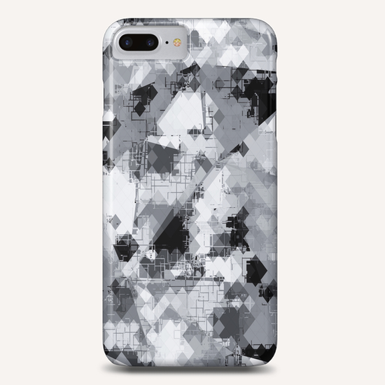 geometric square pixel pattern abstract background in black and white Phone Case by Timmy333