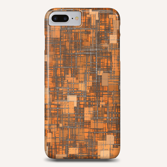 geometric square pattern abstract background in orange and brown Phone Case by Timmy333