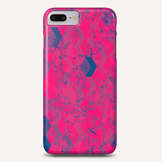 geometric square pattern abstract in pink blue Phone Case by Timmy333