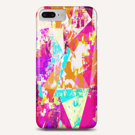 geometric triangle pattern abstract in pink blue purple Phone Case by Timmy333