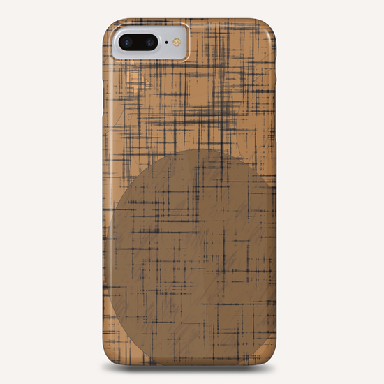 geometric square and circle pattern in brown Phone Case by Timmy333