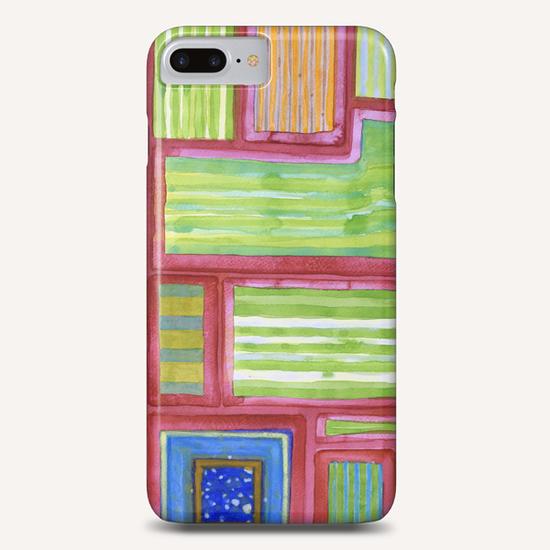 2013. Green Striped Fields with Blue Square  Phone Case by Heidi Capitaine