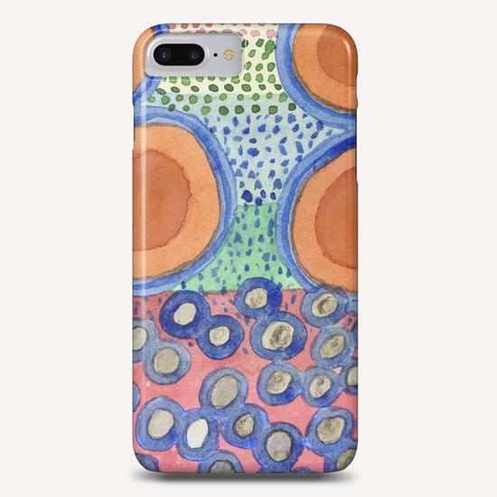 Seven Red Circles Many Brown Dots  Phone Case by Heidi Capitaine