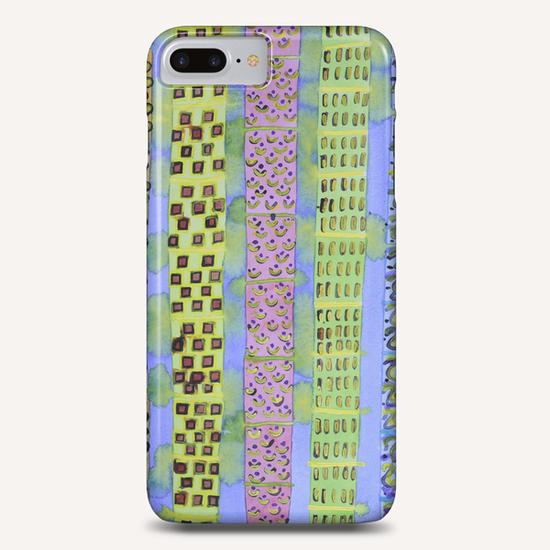 Blue Vertical Stripes and Ornaments  Phone Case by Heidi Capitaine