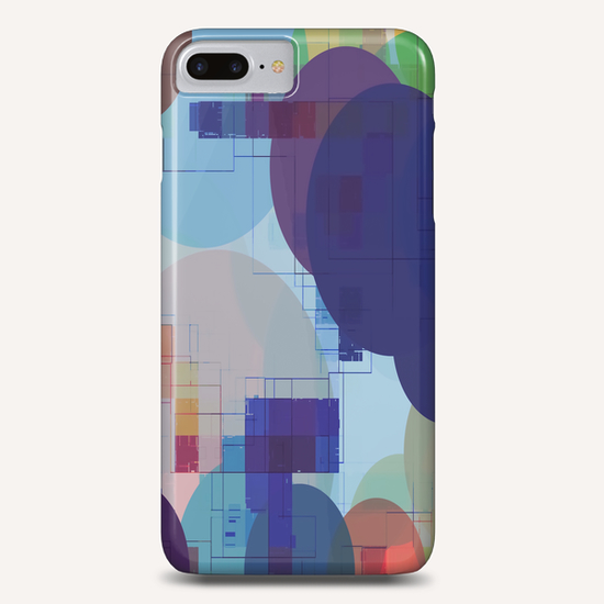 geometric square pixel pattern abstract and circle pattern in blue red green yellow Phone Case by Timmy333