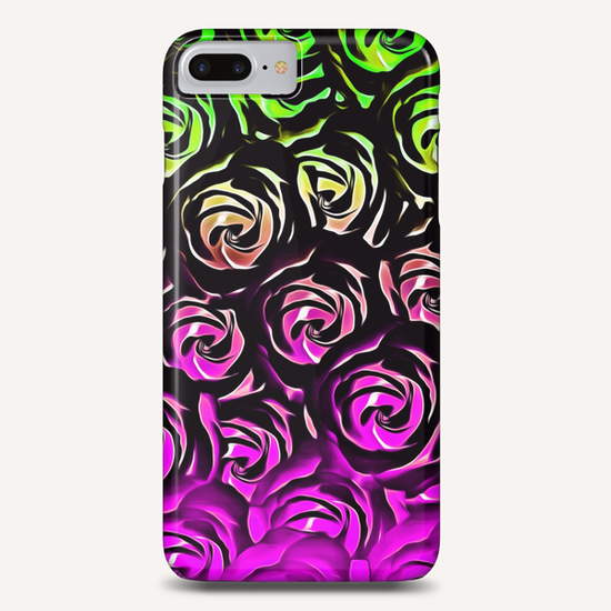 rose pattern texture abstract background in green and pink Phone Case by Timmy333