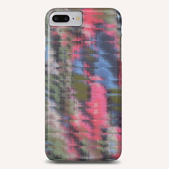 psychedelic geometric abstract pattern in pink blue green Phone Case by Timmy333