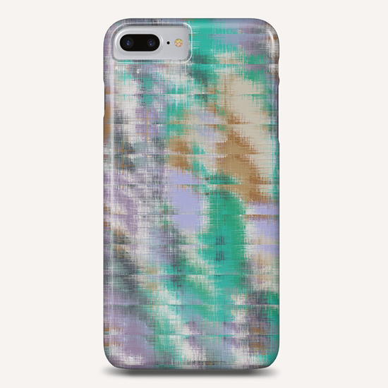 psychedelic geometric abstract pattern in green brown purple Phone Case by Timmy333