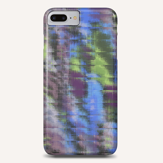 psychedelic geometric abstract pattern in blue green brown Phone Case by Timmy333