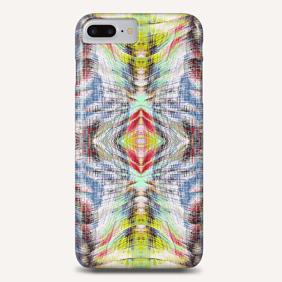 geometric symmetry pattern abstract background in blue yellow red Phone Case by Timmy333