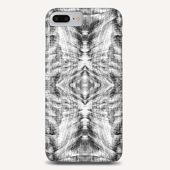 geometric symmetry pattern abstract background in black and white Phone Case by Timmy333