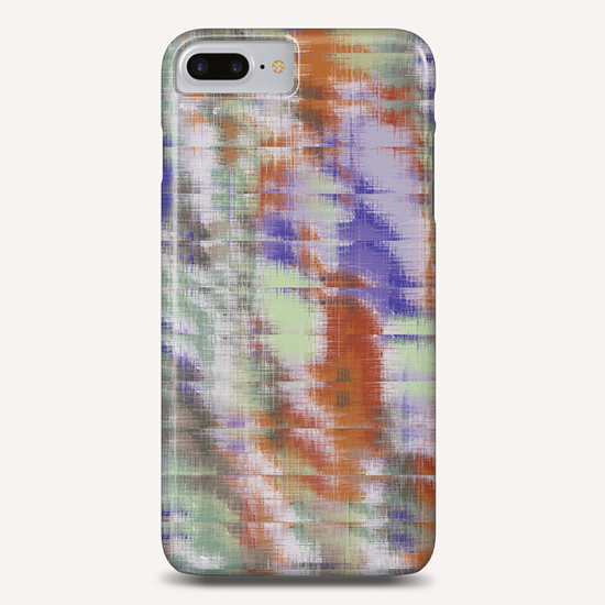 psychedelic geometric abstract pattern in orange green blue Phone Case by Timmy333