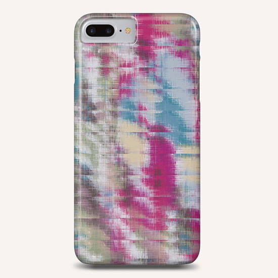 psychedelic geometric abstract pattern in pink blue brown Phone Case by Timmy333