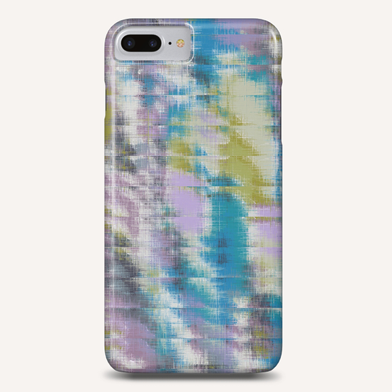 psychedelic geometric abstract pattern in blue green purple Phone Case by Timmy333