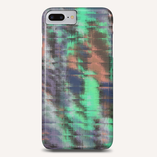 psychedelic geometric abstract pattern in green purple pink Phone Case by Timmy333