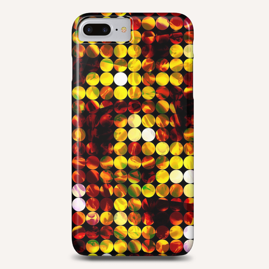 circle pattern abstract background with splash painting abstract in yellow red brown Phone Case by Timmy333