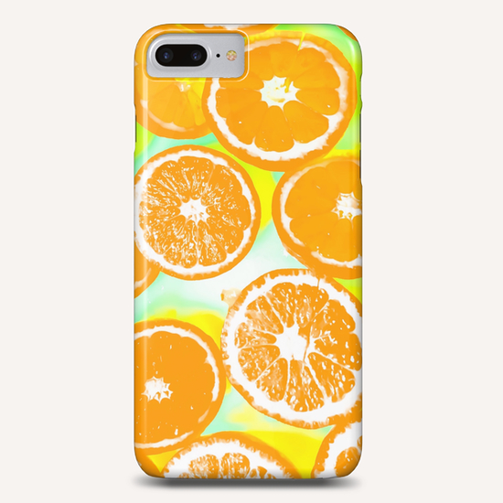 juicy orange pattern abstract with yellow and green background Phone Case by Timmy333