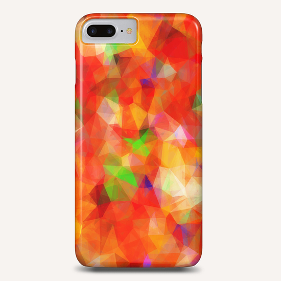 geometric triangle pattern abstract background in red orange green Phone Case by Timmy333