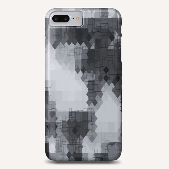 geometric square pixel pattern abstract background in black and white Phone Case by Timmy333