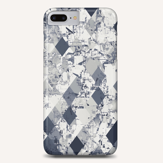 geometric square pixel pattern abstract in black and white  Phone Case by Timmy333