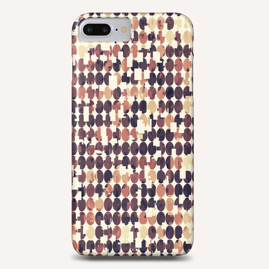 geometric square and circle pattern abstract in brown Phone Case by Timmy333