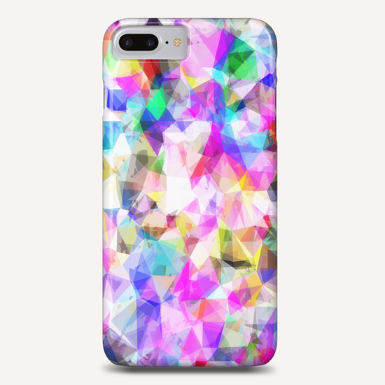 geometric triangle pattern abstract background in pink blue yellow Phone Case by Timmy333