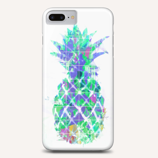 pineapple in green blue yellow with geometric triangle pattern abstract Phone Case by Timmy333