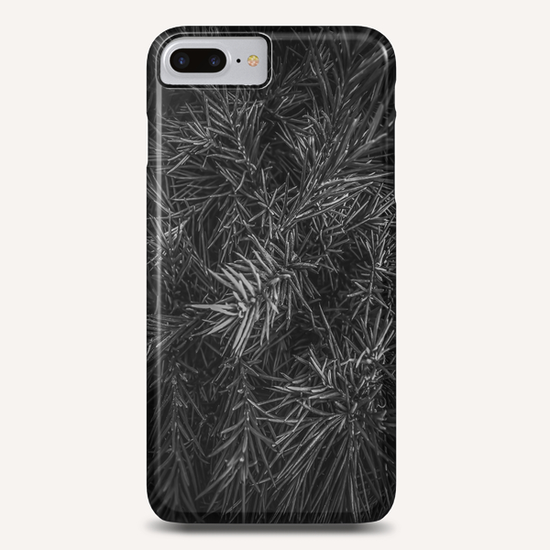 spiky plant texture abstract in black and white Phone Case by Timmy333