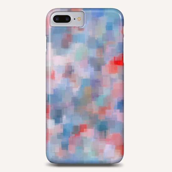 geometric square pattern abstract background in blue pink red Phone Case by Timmy333