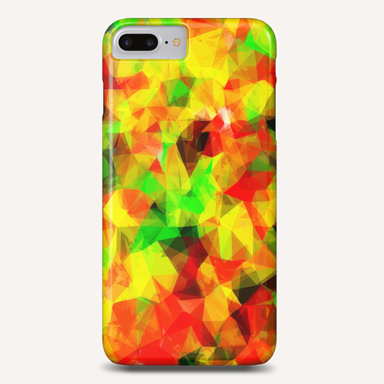 geometric triangle pattern abstract background in yellow green red Phone Case by Timmy333