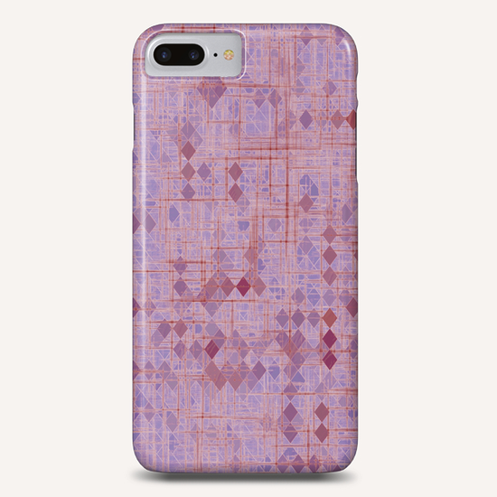 geometric square pixel pattern abstract in pink and purple Phone Case by Timmy333