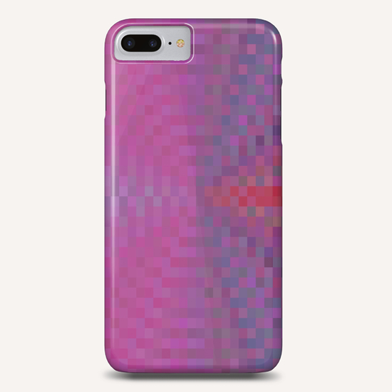 geometric square pixel pattern abstract background in pink and blue Phone Case by Timmy333