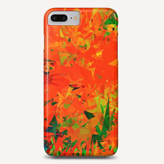 geometric triangle pattern abstract in orange green Phone Case by Timmy333