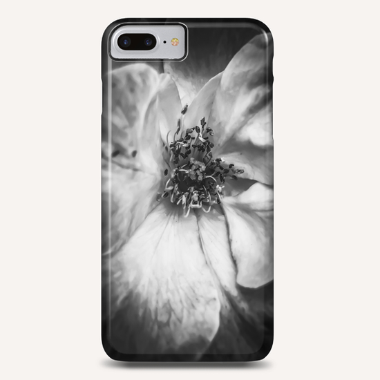 closeup blooming rose in black and white Phone Case by Timmy333