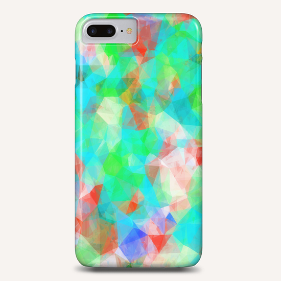 geometric triangle pattern abstract background in blue green orange Phone Case by Timmy333