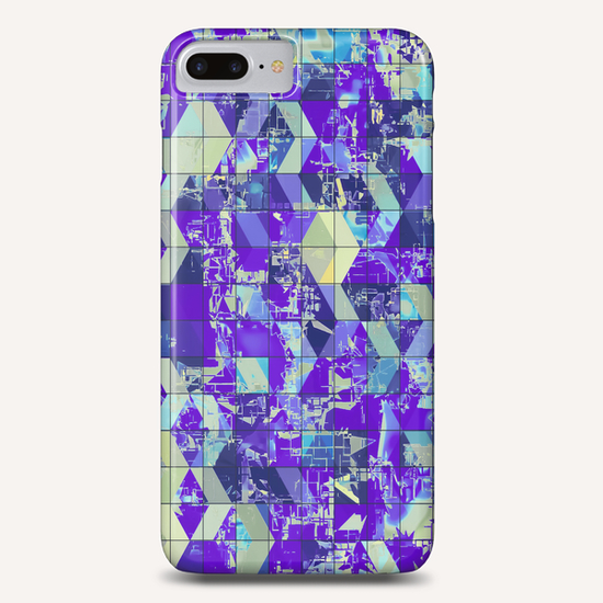 geometric square and triangle pattern abstract in purple and blue Phone Case by Timmy333