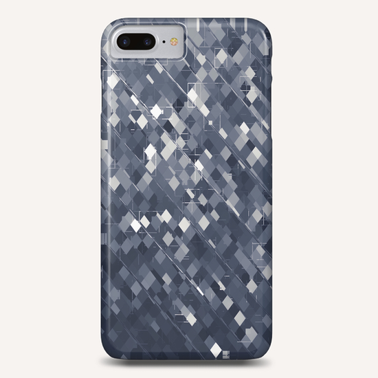 geometric square pixel pattern abstract background in black and white Phone Case by Timmy333